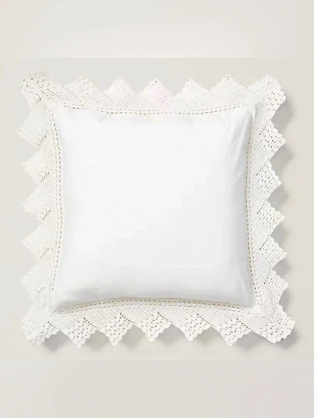 Ralph Lauren Oliver Crochet Linen Throw Pillow Set Cream 20x20 NWT